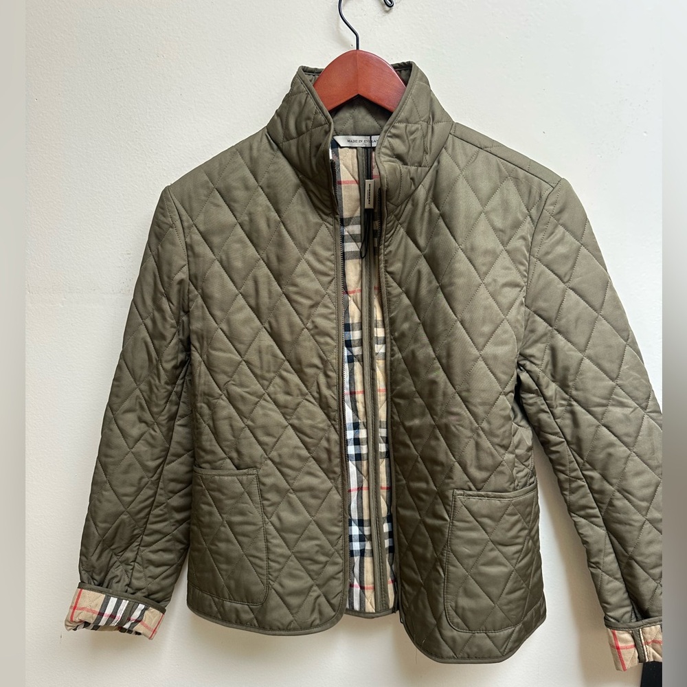 Burberry Olive Quilted Utility Jacket